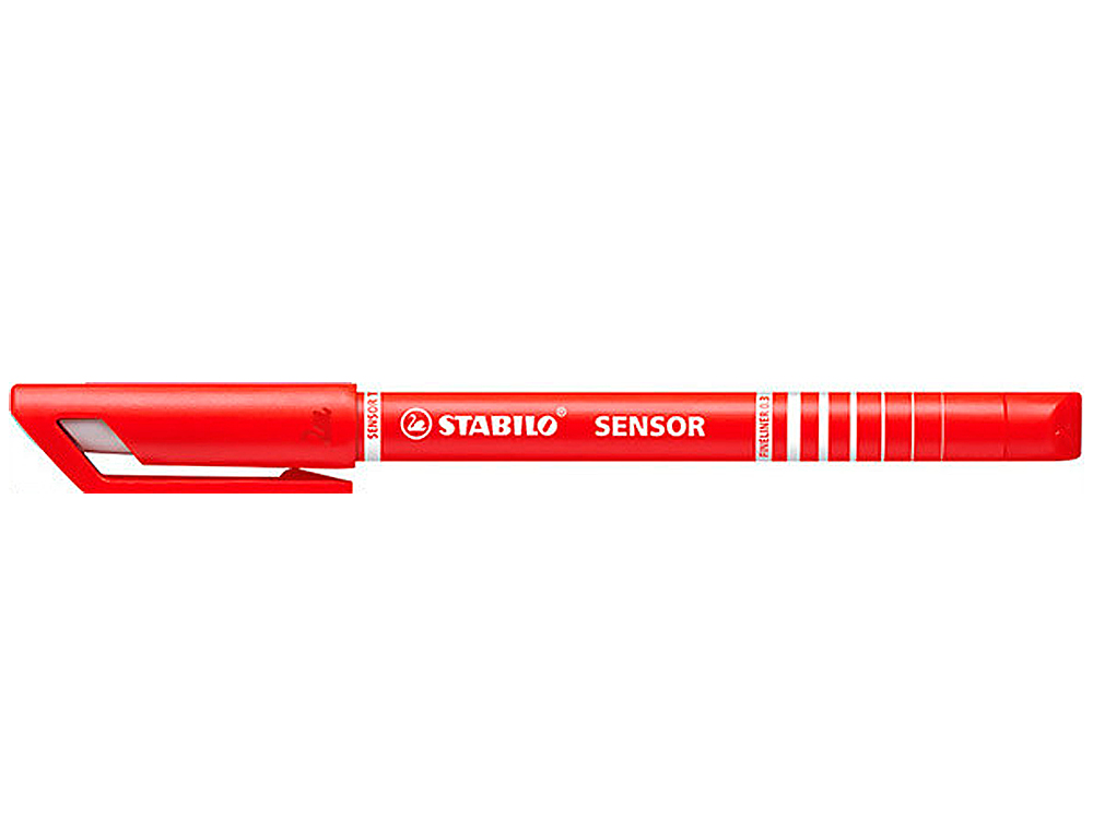 STYLO-FEUTRE STABILO SENSOR POINTE FINE GAINE MTAL AMORTISSEUR 1200M CRITURE TRAC 0.3MM COLORIS ROUGE