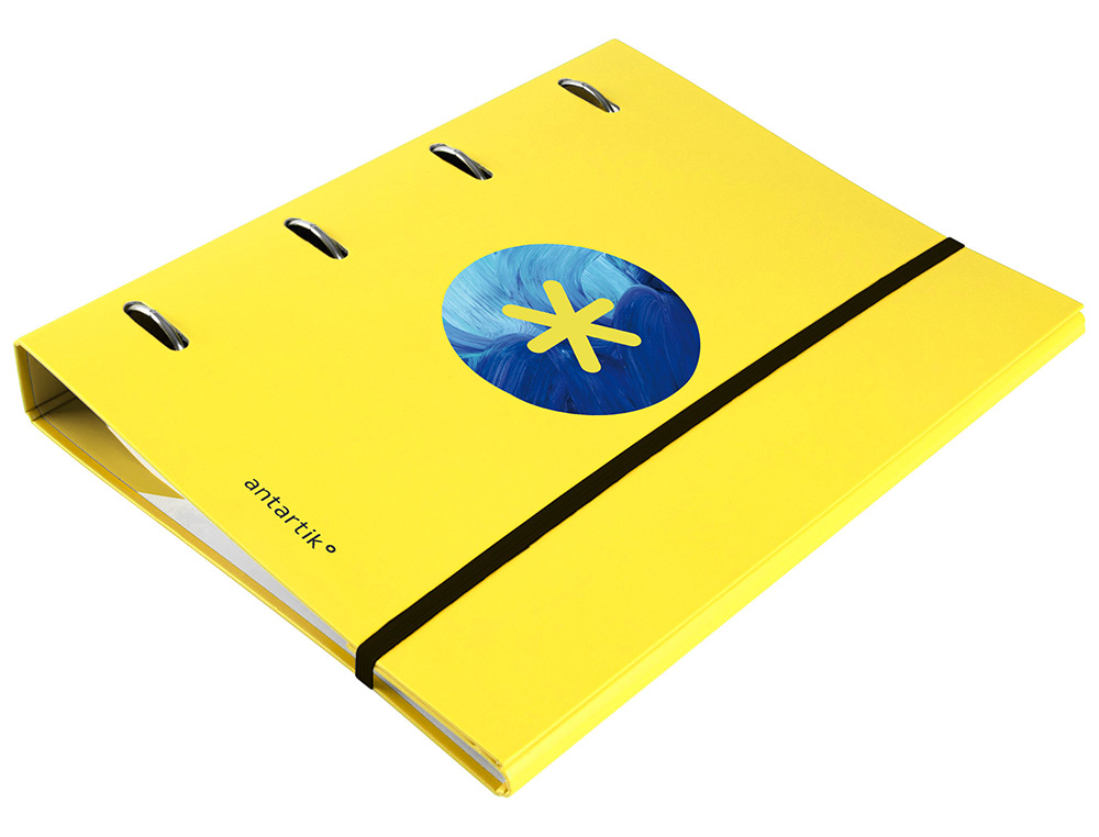 CLASSEUR ANTARTIK TRENDING TOPIC 2020 4 ANNEAUX RONDS    40MM FEUILLET MOBILE A4 5X5MM COLORIS JAUNE