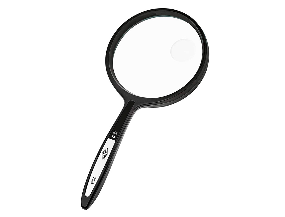 LOUPE Q-CONNECT BIFOCALE EN VERRE DIAM. 62MM POIGNEE      COURBEE COLORIS NOIR