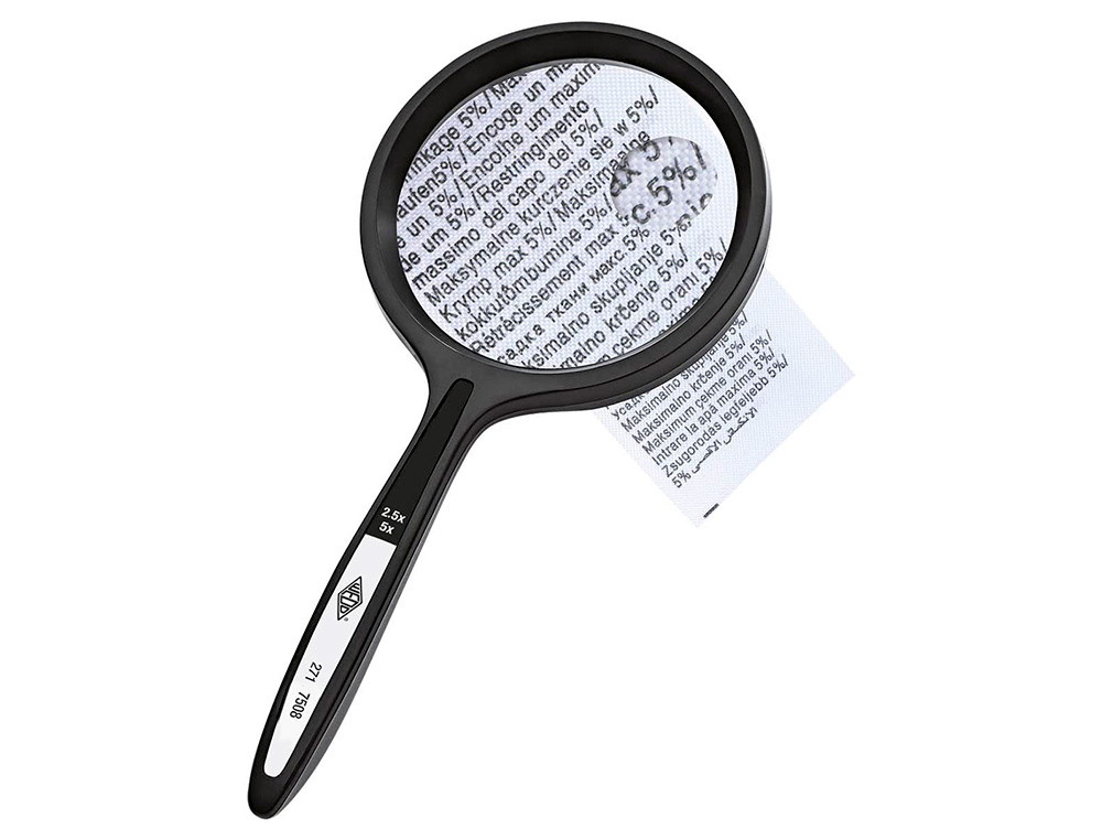 LOUPE Q-CONNECT BIFOCALE EN VERRE DIAM. 62MM POIGNEE      COURBEE COLORIS NOIR