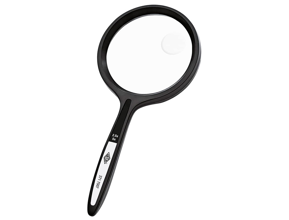 LOUPE Q-CONNECT BIFOCALE EN VERRE DIAM. 75MM POIGNEE COURBEE COLORIS NOIR