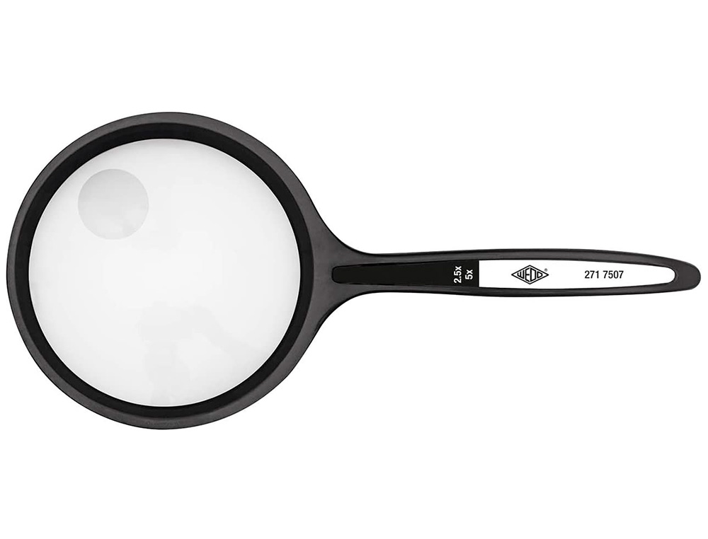 LOUPE Q-CONNECT BIFOCALE EN VERRE DIAM. 75MM POIGNEE COURBEE COLORIS NOIR