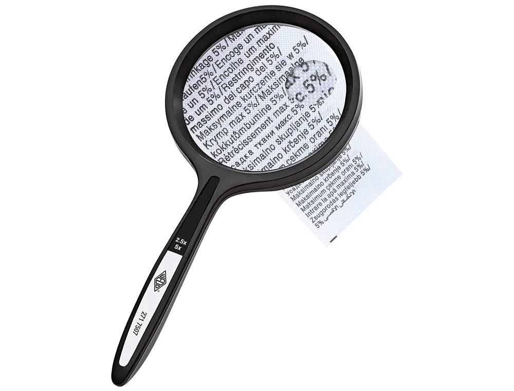 LOUPE Q-CONNECT BIFOCALE EN VERRE DIAM. 75MM POIGNEE COURBEE COLORIS NOIR