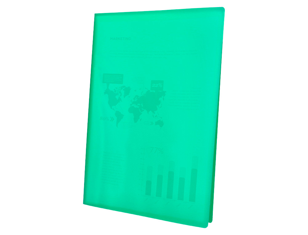 PROTEGE-DOCUMENTS LIDERPAPEL POLYPROPYLENE COUVERTURE      FLEXIBLE 10 POCHETTES FIXES   A4 210X297MM VERT TRANSLUCIDE
