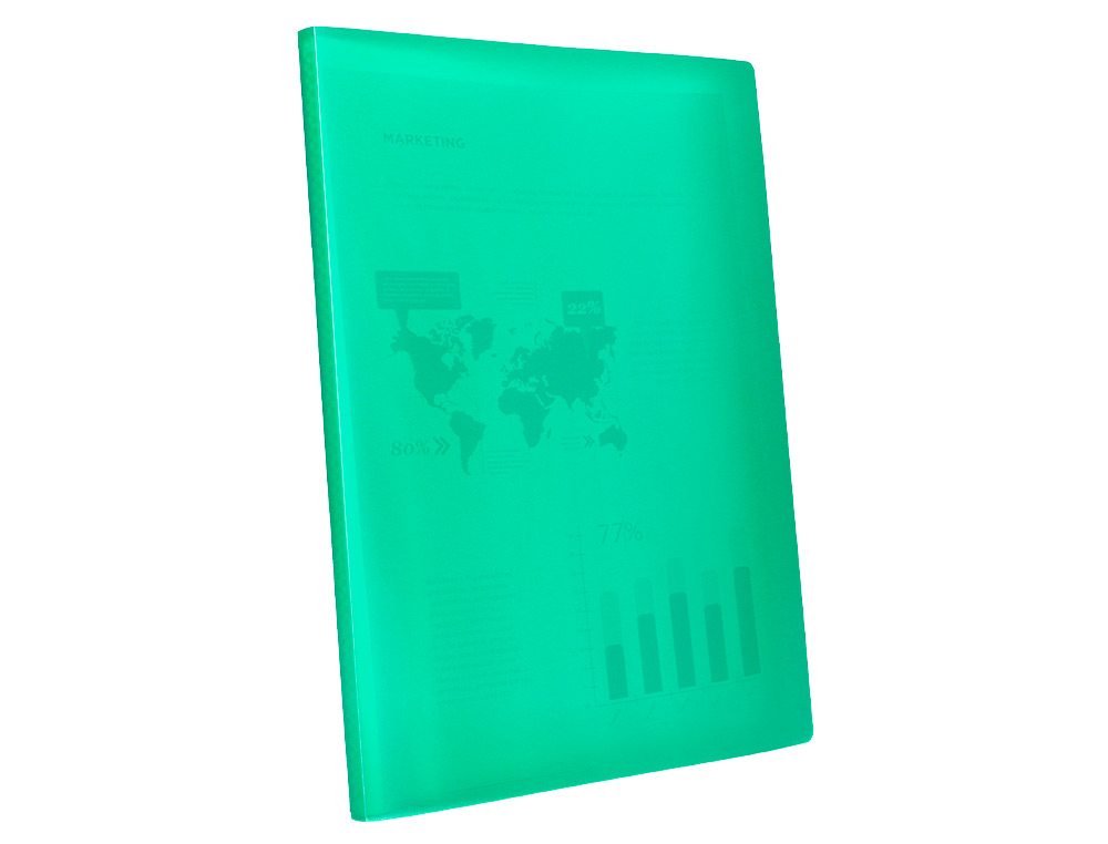 PROTEGE-DOCUMENTS LIDERPAPEL POLYPROPYLENE COUVERTURE      FLEXIBLE 10 POCHETTES FIXES   A4 210X297MM VERT TRANSLUCIDE