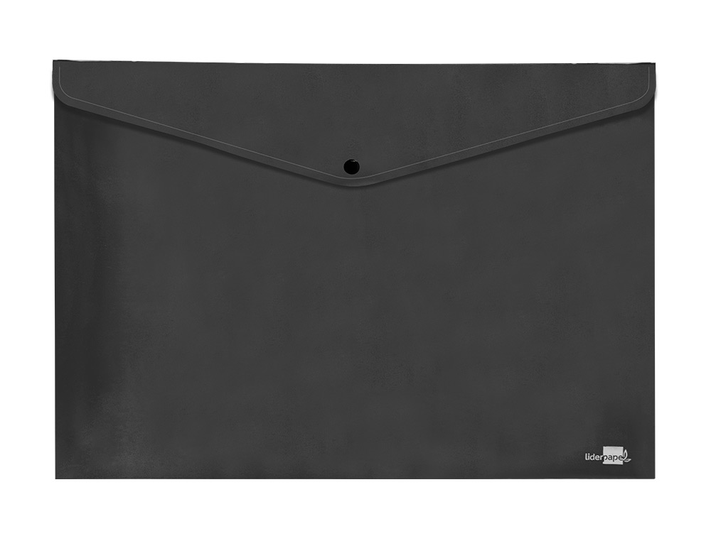 POCHETTE ENVELOPPE LIDERPAPEL POLYPROPYLENE 180 MICRONS A3  420X297MM 50F FERMETURE       BOUTON RESISTANT NOIR OPAQUE
