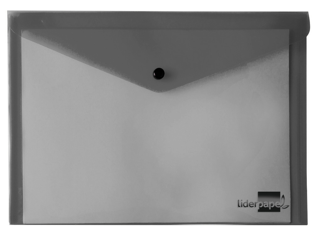 POCHETTE ENVELOPPE LIDERPAPEL POLYPROPYLENE 180 MICRONS A5  210X148MM 50F FERMETURE       BOUTON RESISTANT NOIR OPAQUE