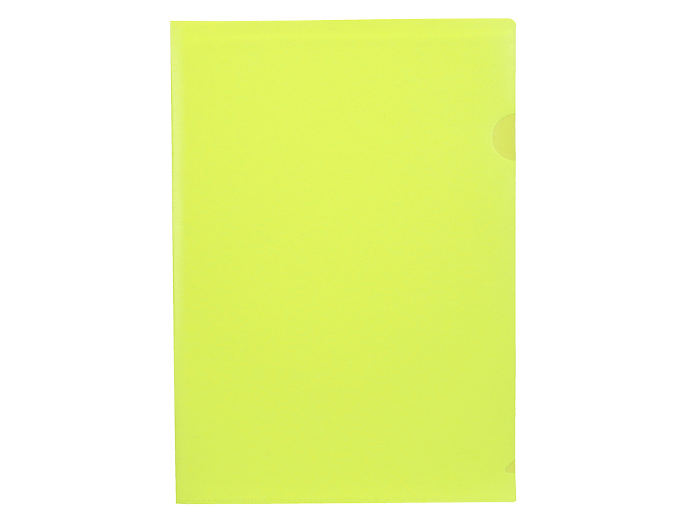 POCHETTE COIN LIDERPAPEL POLYPROPYLENE 180 MICRONS A4  210X297MM CAPACITE 20F        COLORIS JAUNE FLUO