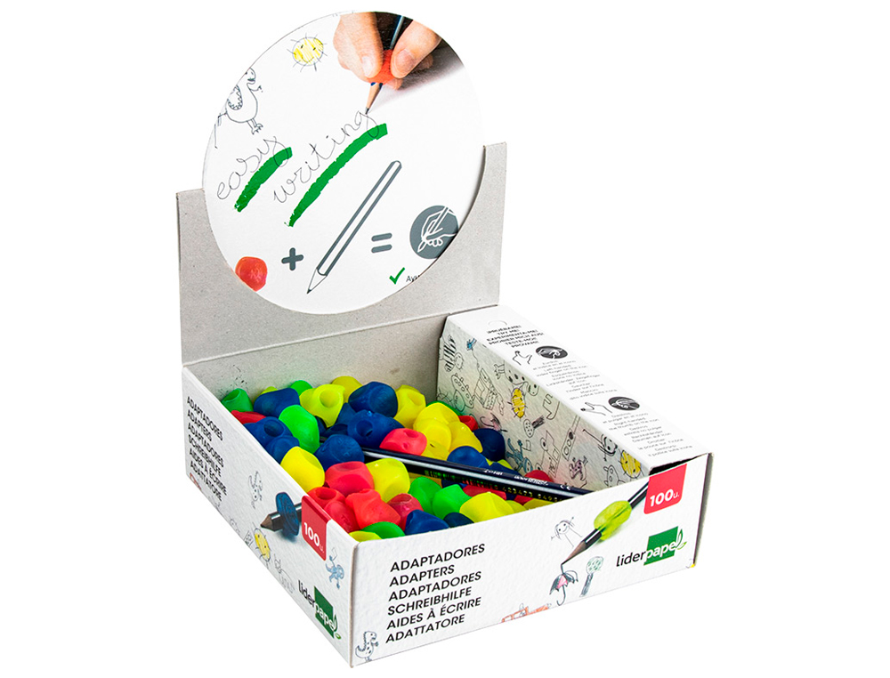 ADAPTATEUR CRAYON LIDERPAPEL EN PLASTIQUE BOTE DE 100 UNITS