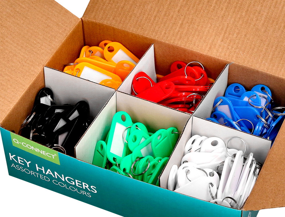 PORTE-CLS Q-CONNECT PORTE-TIQUETTE PLASTIQUE 50X22MM COLORIS ASSORTIS PRSENTOIR 240 UNITS