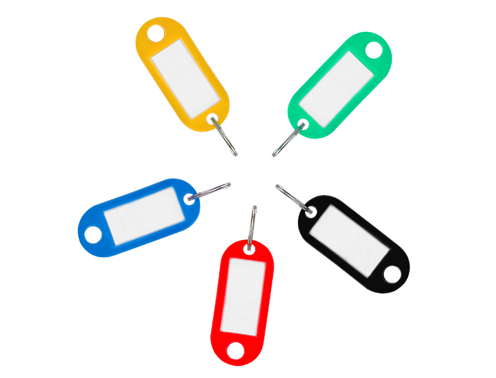 PORTE-CLS Q-CONNECT PORTE-TIQUETTE PLASTIQUE 50X22MM COLORIS ASSORTIS PRSENTOIR 240 UNITS