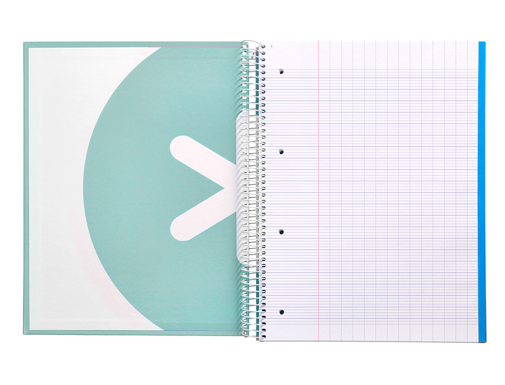 CAHIER SPIRALE ANTARTIK A4 100G COUVERTURE REMBORDEE SEYES SANS BANDES 4 TROUS COLORIS MENTHE