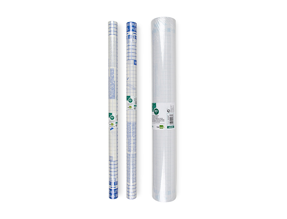 COUVRE-LIVRES LIDERPAPEL ADHÉSIF REPOSITIONNABLE 0.5X20M ROULEAU PLASTIQUE