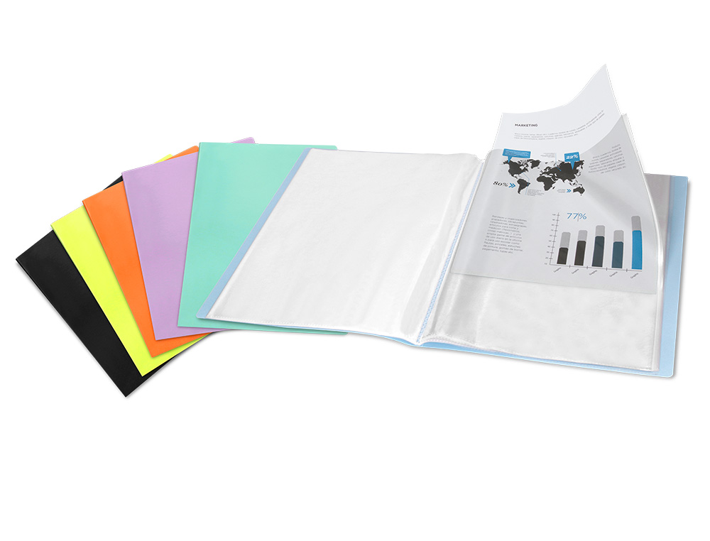 PROTGE-DOCUMENTS LIDERPAPEL POLYPROPYLNE COUVERTURE FLEXIBLE 30 POCHETTES FIXES A4 210X297MM NOIR OPAQUE