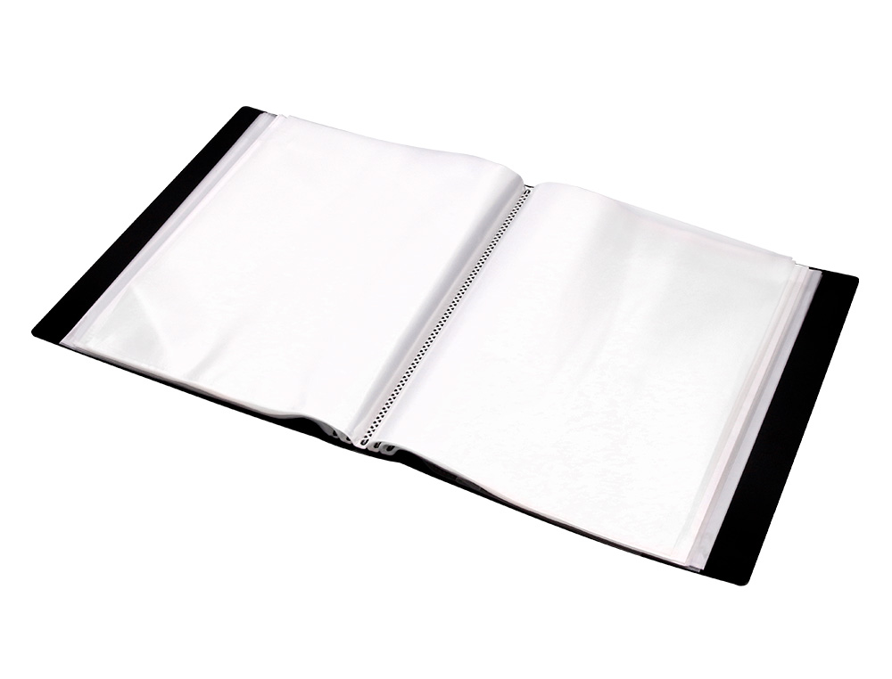 PROTÈGE-DOCUMENTS LIDERPAPEL PERSONNALISABLE KANGOUROU POLYPROPYLÈNE 20 POCHETTES FIXES A4 210X297MM COLORIS NOIR