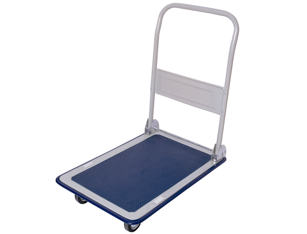 CHARIOT PLIANT 4 ROUES DOSSIER RABATTABLE PLATEFORME TAPIS ANTIDRAPANT CHARGE MAXIMALE 150KG 9.1KG
