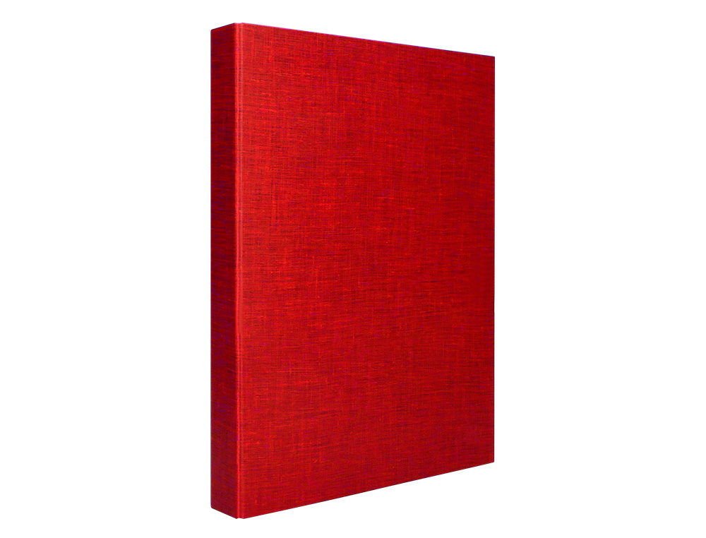 CLASSEUR LIDERPAPEL 4 ANNEAUX RONDS 25MM A4+ CARTON REMBORDÉ PAPER COAT COLORIS ROUGE