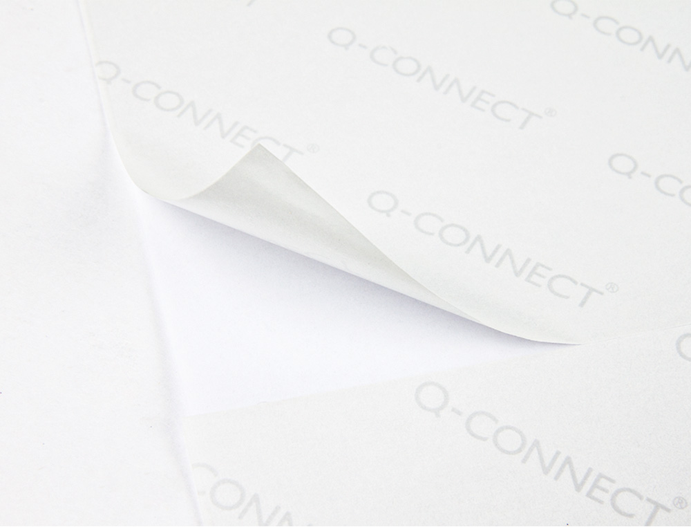 TIQUETTE ADHSIVE Q-CONNECT 105X42.3MM COINS DROITS IMPRIMANTE JET D'ENCRE LASER COPIEUR BOTE 100 FEUILLES 1400 UNITS