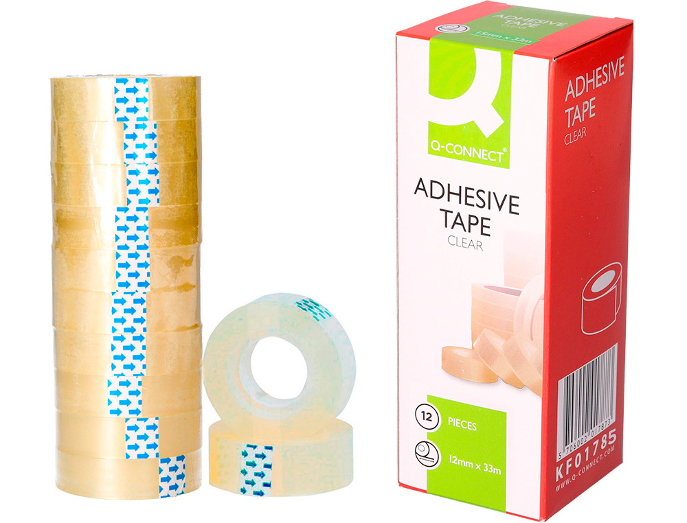 RUBAN ADHSIF Q-CONNECT CONOMIQUE RSISTANT TRANSPARENT 12MMX33M