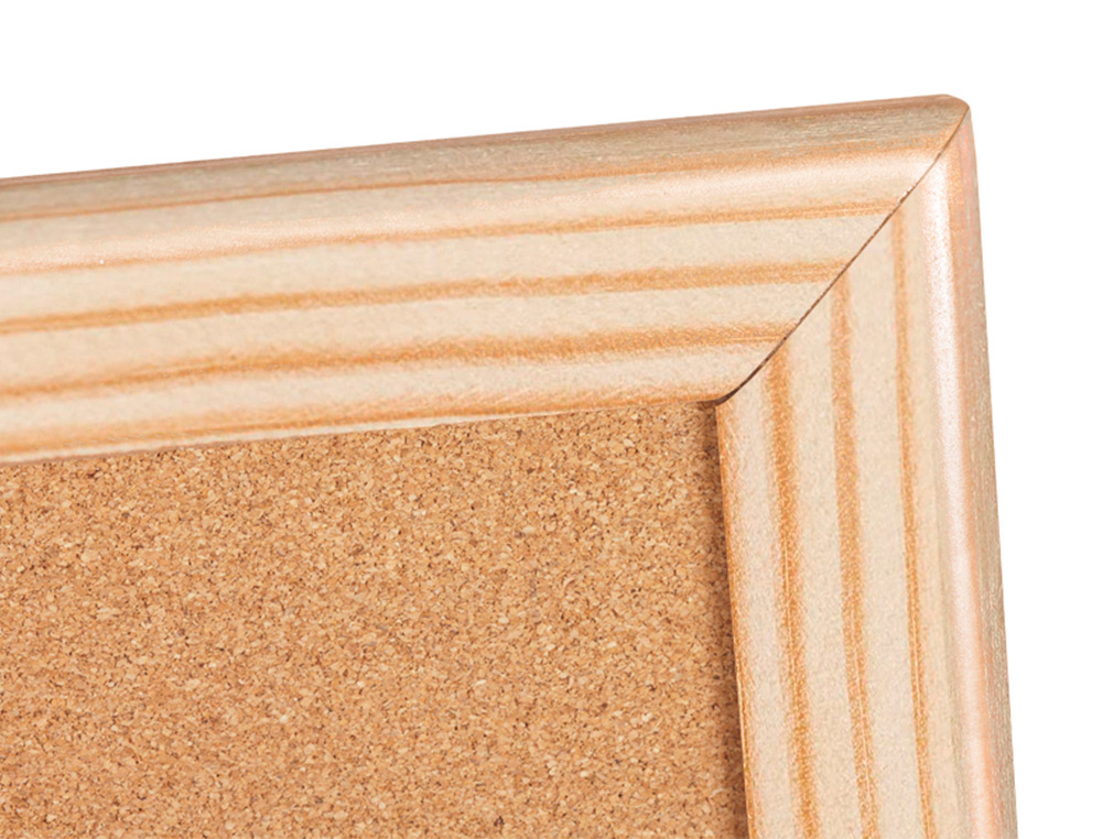 TABLEAU LIGE Q-CONNECT MURAL CADRE BOIS PIN NATUREL 2 FACES INCLUS 5 PINGLES MMO FIXATION MUR PAISSEUR 1MM 120X90CM