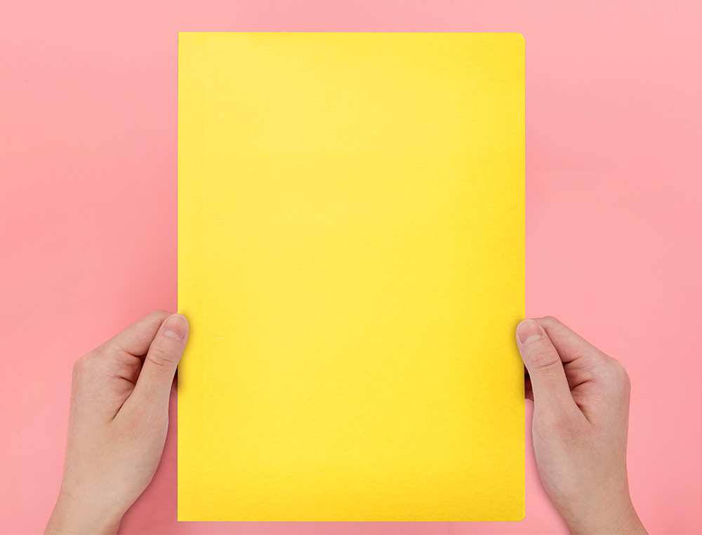 SOUS-CHEMISE LIDERPAPEL PAPIER CARTONN 180G 310X230MM DOCUMENT A4 210X297MM COLORIS PASTEL JAUNE INTENSE