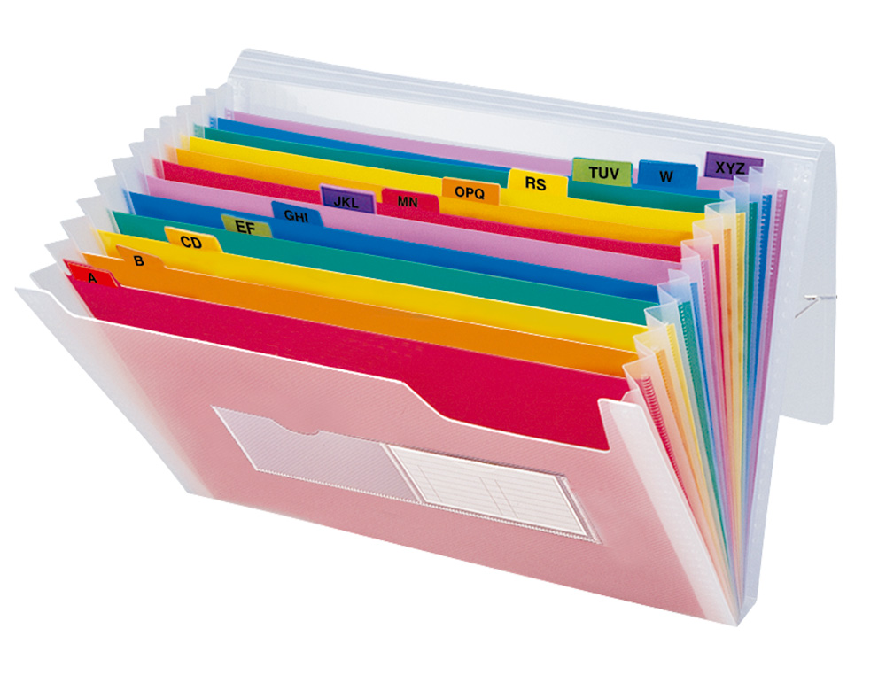 TRIEUR LIDERPAPEL SRIE SPECTRAFILE PP 700 MICRONS A4 210X297MM 13 COMPARTIMENTS COULEUR COLORIS FROSTY TRANSPARENT