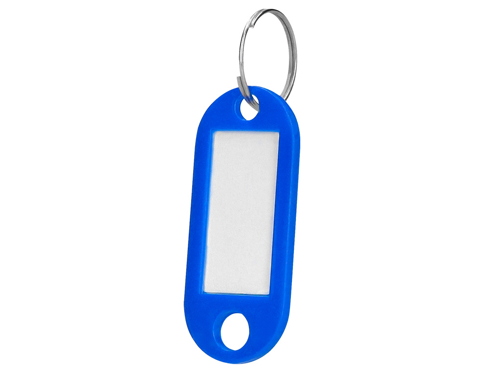 PORTE-CLÉS Q-CONNECT PORTE-ÉTIQUETTE PLASTIQUE 50X22MM COLORIS BLEU PRÉSENTOIR 100 UNITÉS