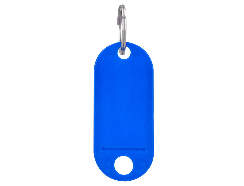 PORTE-CLÉS Q-CONNECT PORTE-ÉTIQUETTE PLASTIQUE 50X22MM COLORIS BLEU PRÉSENTOIR 100 UNITÉS