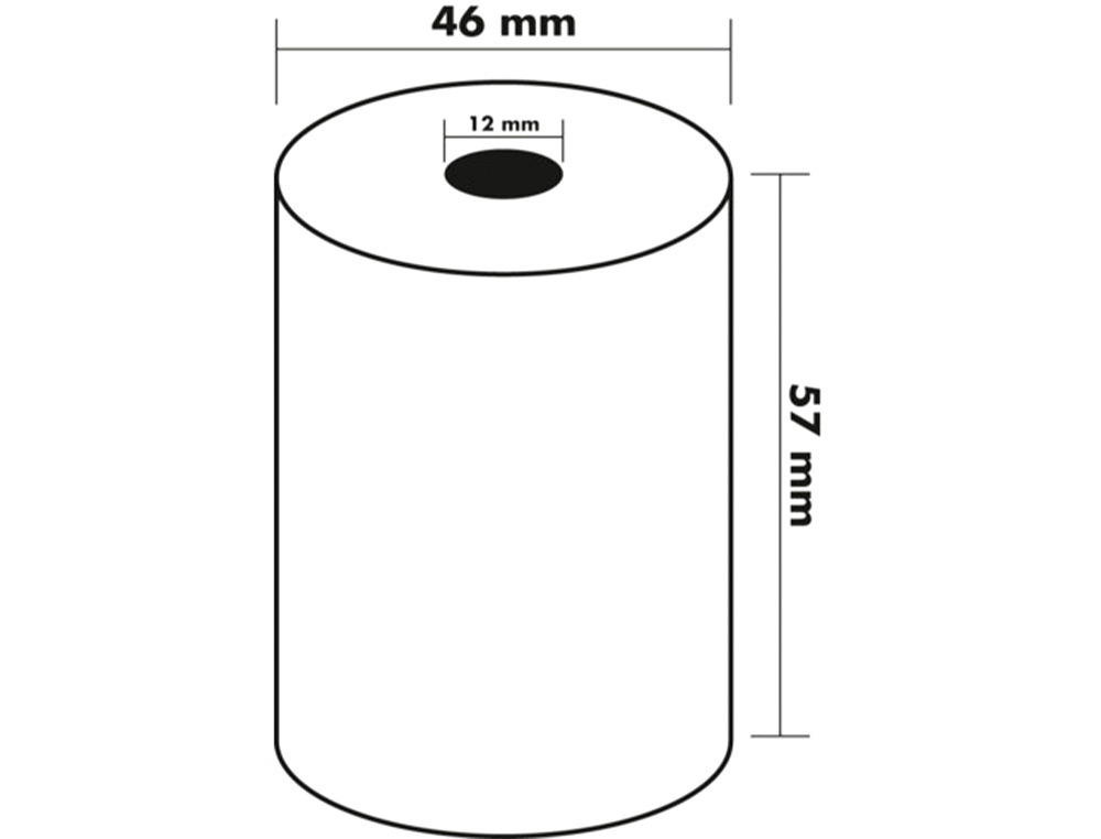 BOBINE THERMIQUE Q-CONNECT 57MM LARGEUR X 47MM DIAMETRE  55GR POUR TPE SANS BISPHENOL  A