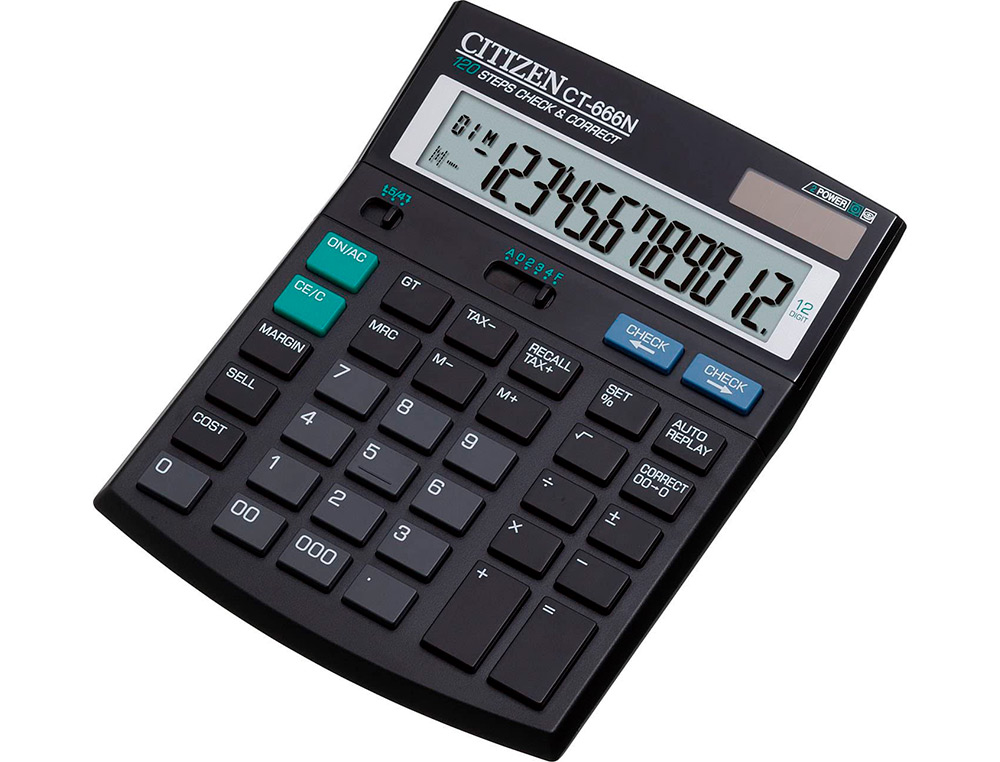 CALCULATRICE CITIZEN BUREAU CT-666N ADDITION SOUSTRACTION MMOIRE MARGE BNFICIAIRE PRIX REVIENT 188X142X37MM 195G