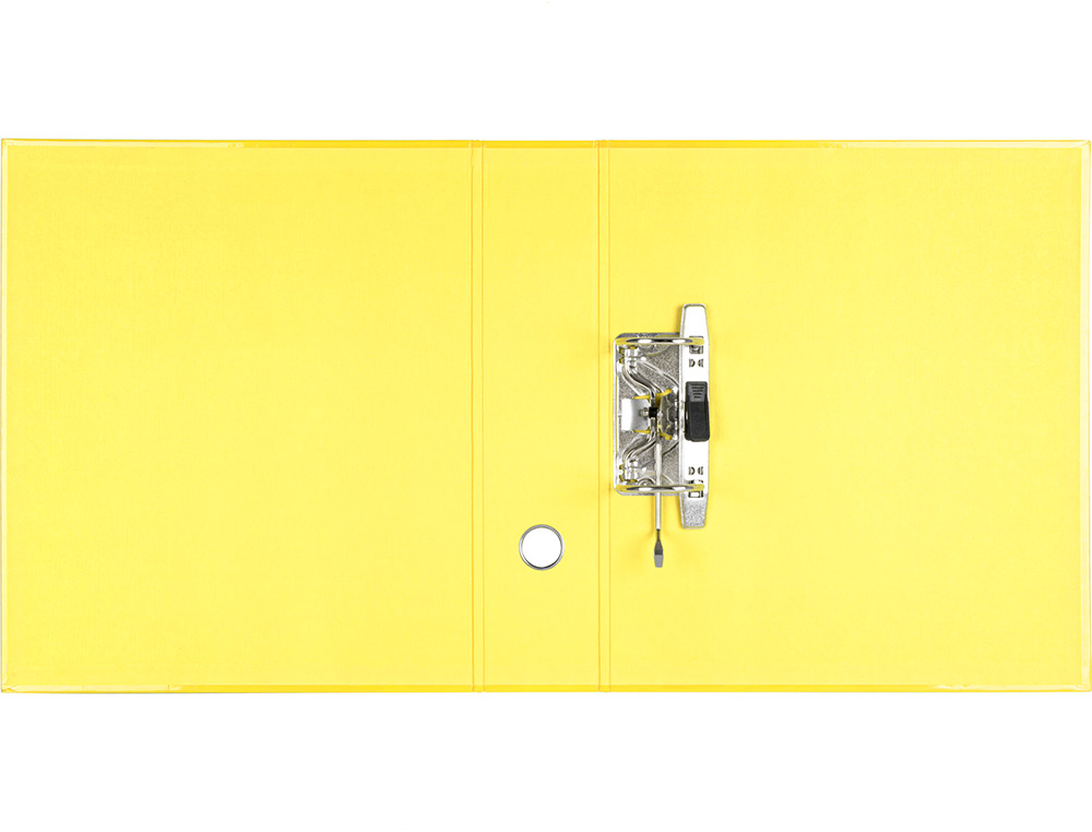 CLASSEUR LEVIER LIDERPAPEL A4 COLOR SYSTEM CARTON REMBORDÉ 1,9MM COMPRESSEUR MÉTALLIQUE DOS 80MM BOÎTE JAUNE