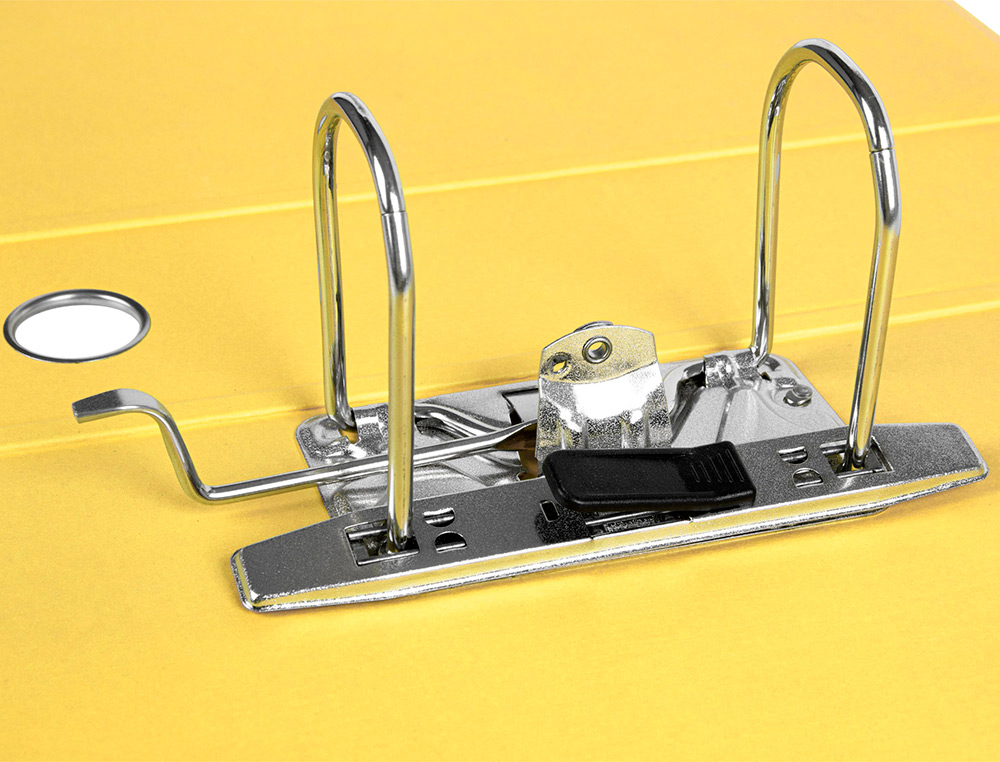 CLASSEUR LEVIER LIDERPAPEL A4 COLOR SYSTEM CARTON REMBORDÉ 1,9MM COMPRESSEUR MÉTALLIQUE DOS 80MM BOÎTE JAUNE