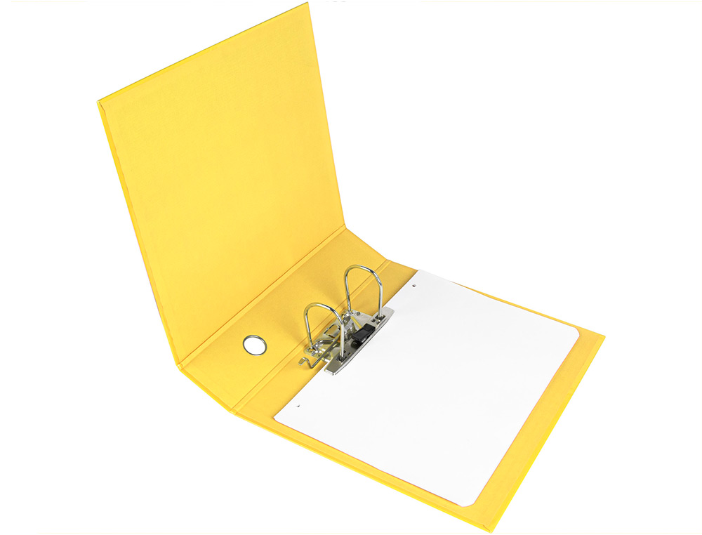 CLASSEUR LEVIER LIDERPAPEL A4 COLOR SYSTEM CARTON REMBORDÉ 1,9MM COMPRESSEUR MÉTALLIQUE DOS 80MM BOÎTE JAUNE