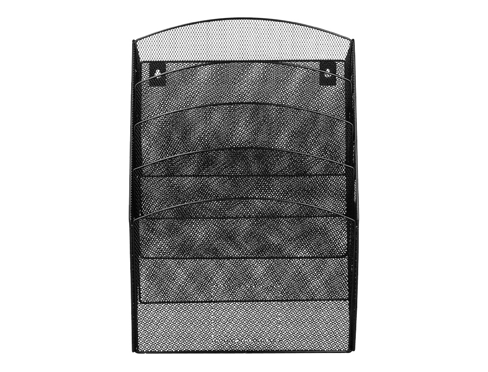CORBEILLE MURALE Q-CONNECT 5 CASES A4 VERTICAL PRSENTOIR MTALLIQUE 315X93X440MM COLORIS NOIR