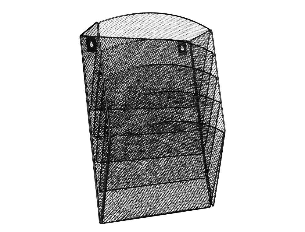 CORBEILLE MURALE Q-CONNECT 5 CASES A4 VERTICAL PRSENTOIR MTALLIQUE 315X93X440MM COLORIS NOIR