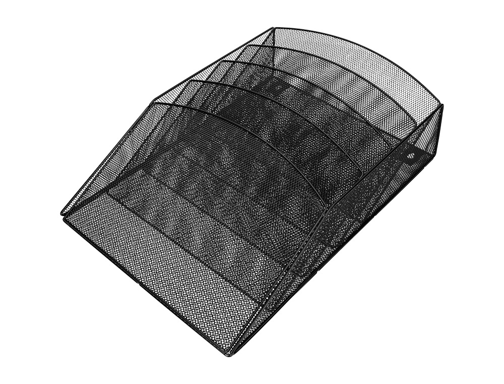 CORBEILLE MURALE Q-CONNECT 5 CASES A4 VERTICAL PRSENTOIR MTALLIQUE 315X93X440MM COLORIS NOIR
