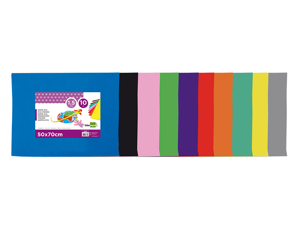 PLAQUE MOUSSE LIDERPAPEL 50X70CM 60G/M2 PAISSEUR 1.5MM UNICOLORE VERT