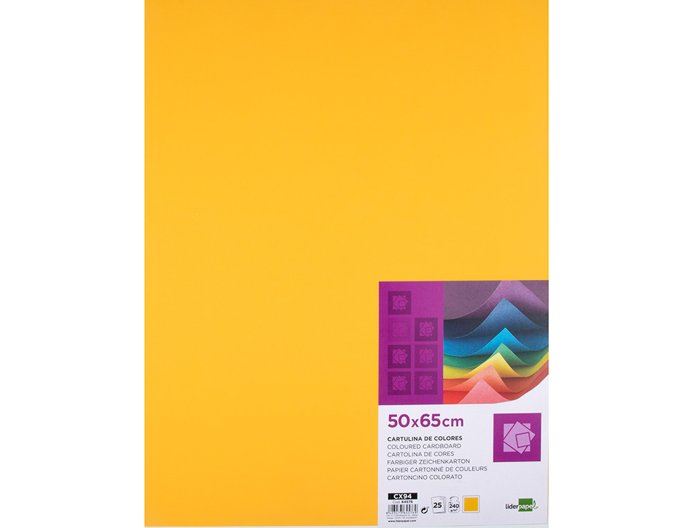 PAPIER CARTONNE LIDERPAPEL 50X65CM 240GR COLORIS VIEIL   OR PAQUET 25 FEUILLES