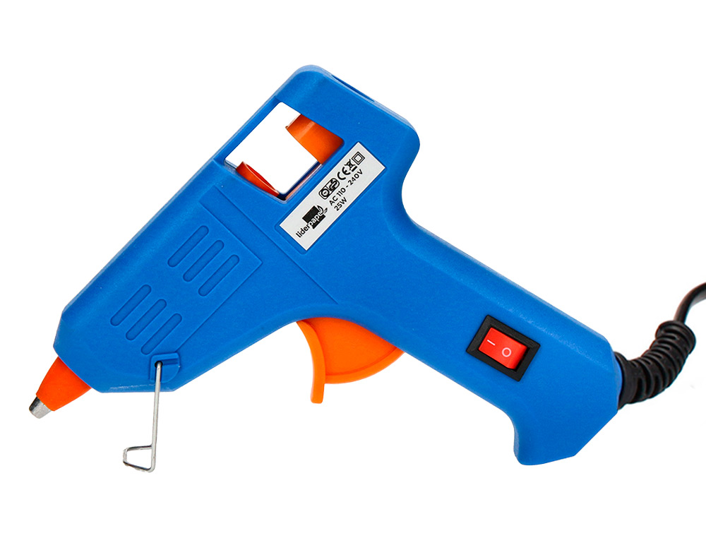 PISTOLET COLLE LIDERPAPEL PUISSANCE 25W INCLUS 2 BTONS COLLE 7MMX100MM