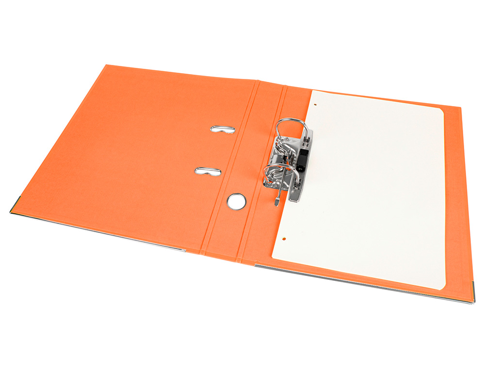 CLASSEUR LEVIER LIDERPAPEL A4 DOCUMENTA CARTON REMBORD 1,9MM DOS 52MM RADO MTALLIQUE COLORIS ORANGE