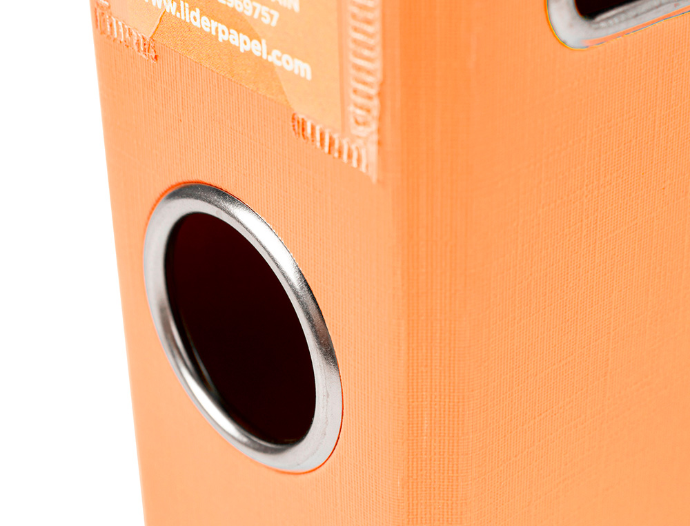 CLASSEUR LEVIER LIDERPAPEL A4 DOCUMENTA CARTON REMBORD 1,9MM DOS 52MM RADO MTALLIQUE COLORIS ORANGE