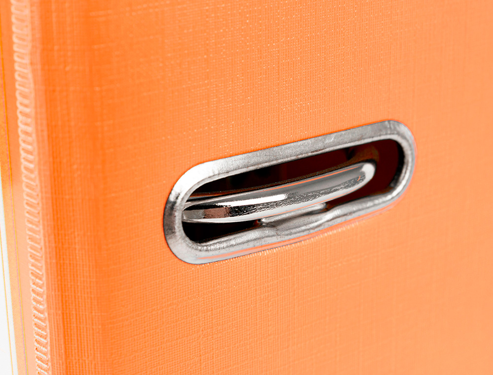 CLASSEUR LEVIER LIDERPAPEL A4 DOCUMENTA CARTON REMBORD 1,9MM DOS 52MM RADO MTALLIQUE COLORIS ORANGE