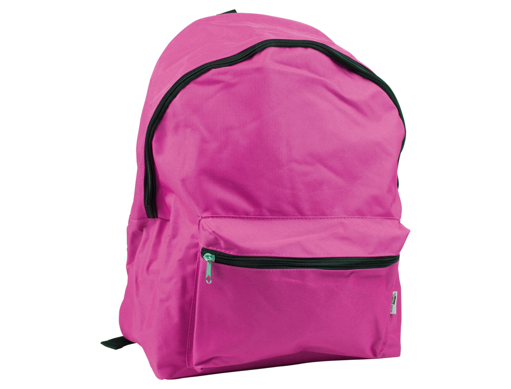 CARTABLE LIDERPAPEL 1 COMPARTIMENT RÉSISTANT 2 POCHES FERMETURE ÉCLAIR BRETELLES MATELASSÉES 40X30X17CM FUCHSIA