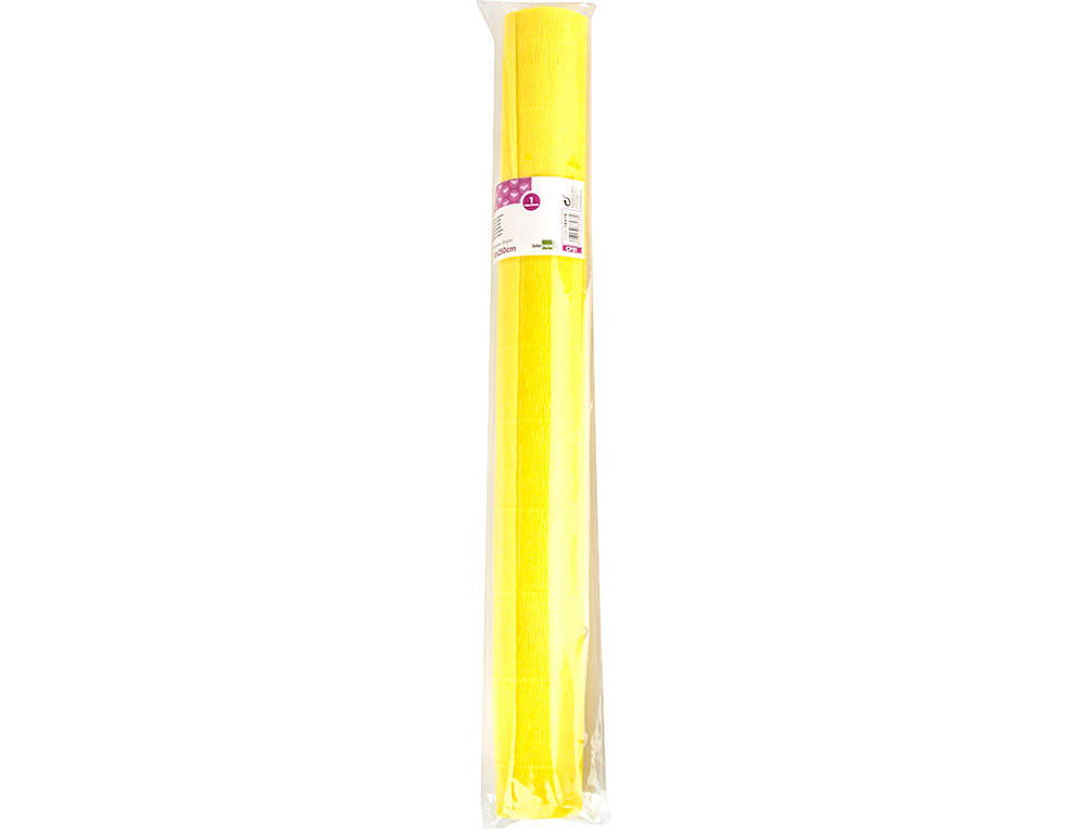 PAPIER CREPON LIDERPAPEL ROULEAU 50CMX2,5M 85GR        COLORIS JAUNE