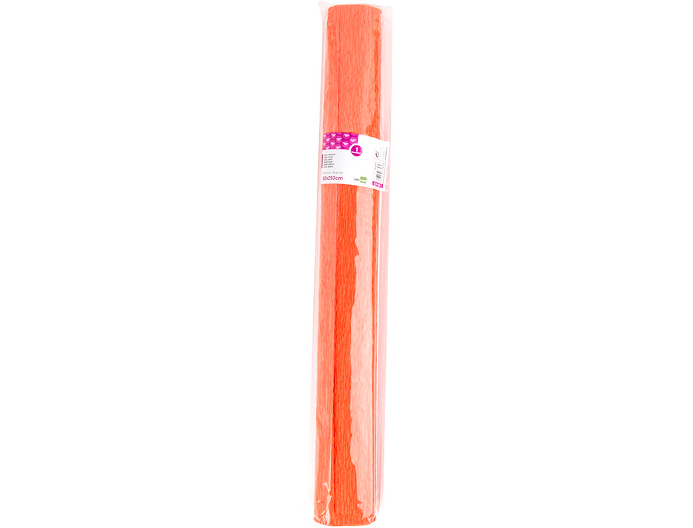 PAPIER CREPON LIDERPAPEL ROULEAU 50CMX2,5M 85GR        COLORIS ORANGE